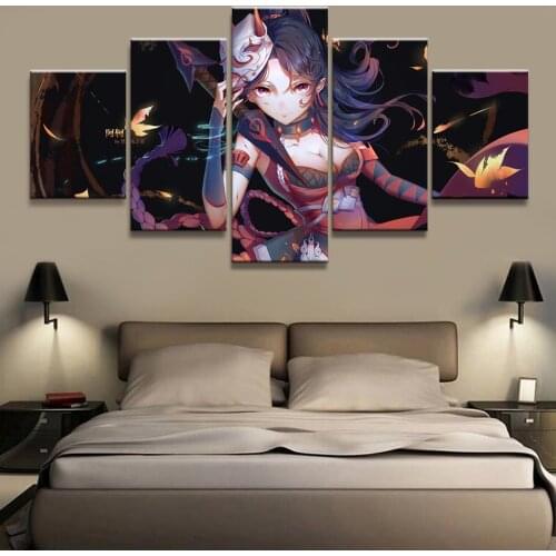 Modular Prints Art Poster Canvas Paintings 5 Panel Acor 5V5 Arena Of Valor Home Decorative Cuadros For Boys Room Framework