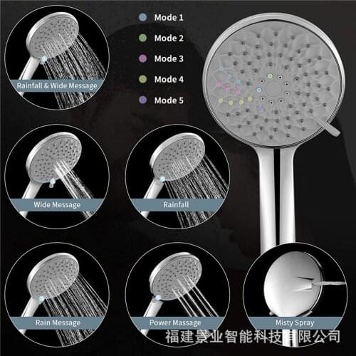 Shower Head with Pipe and Holder 6-Mode Hand-held Shower Booster Shower Set Bathroom Accessories High-quality