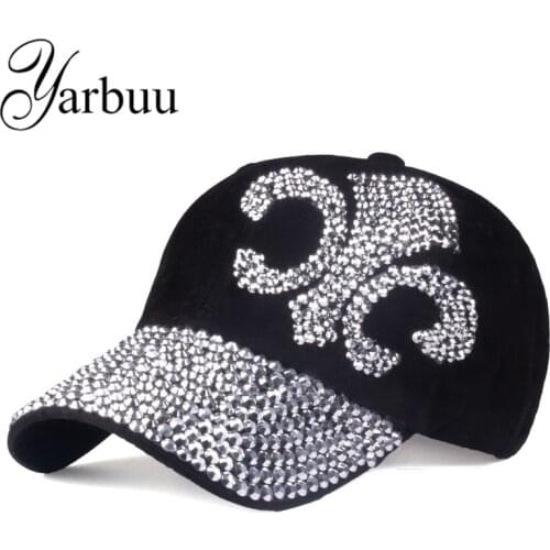 [YARBUU] 2016 new fashion hat caps sunshading men and womens baseball cap rhinestone hat denim and cotton snapback cap hip hop