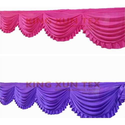 New Design Ice Silk Swag Drape Valance Fir For Backdrop Curtain Wedding Stage Background Decoration