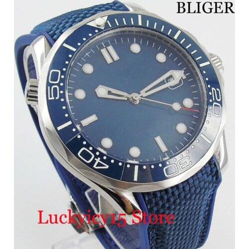 New Style Hot Mechanical Mens Watch Automatic Movement 41mm Time Watch Rubber Strap Nologo