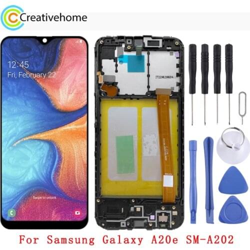 Original LCD Screen and Digitizer Full Assembly With / Without Frame for Samsung Galaxy A20e SM-A202