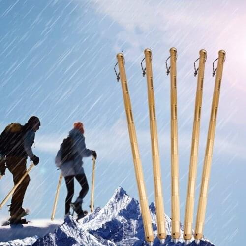 Outdoor Mountaineering Rod Fold Aluminium Alloy Trekking Poles Hiking Walking Stick Self Protection Equipment Fight Camping Tool