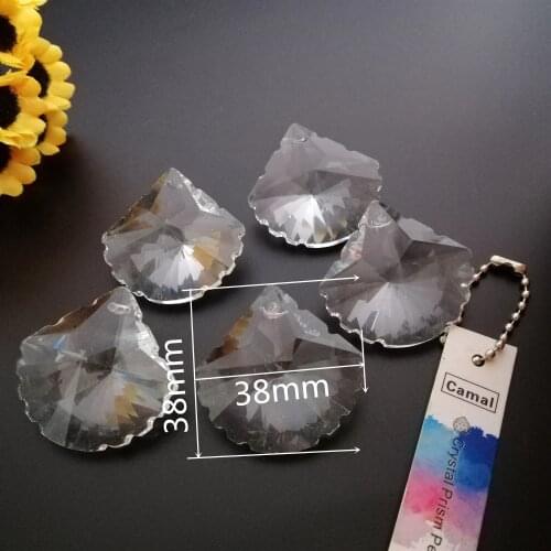 Camal 2pcs 38mm Clear Scallop K9 Crystal Pendant Prisms Chandelier SunCatcher Lamp Lighting Parts Hanging Home Party Christmas