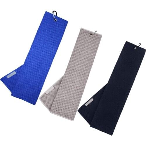 OOTDTY Golf Towel 12"×20" Tri-fold Microfiber Waffle with Carabiner Clip for Golf Sports Running Yoga