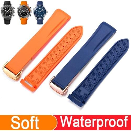 Waterproof Silicone Watchbands For Omega SEAMASTER PLANET OCEAN Watch Accessories Rubber Watch Bracelet Watch Band Watch Strap