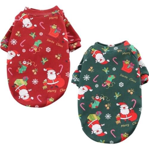 Christmas Pet Dog Printed Clothes Pure Cotton Chihuahua Yorkies Costumes Puppy Kitten Hoodies Xmas Winter Dog Jacket Coat