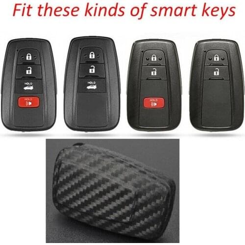 Silicone Carbon Fiber Car Key Case Car Remote Control Shell For 2018 Camry/c-hr/rav4/avalon