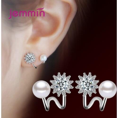 Special Ears Clip 925 Sterling Silver CZ & Pearls Elegant Non Piercing Earrings For Women Fashion Jewelry 2021 New Year Gift