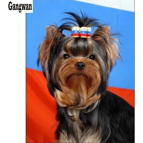 Rhinestone embroidery DIY 5D Diamond Painting Yorkshire Terrier Dog Cross Stitch Diamond Embroidery pet puppy painting 3d mosaic