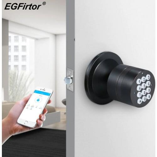Turbo Lock Bluetooth Keyless Electronic Keypad Smart Lock Elock App With Automatic Locking Battery Backup Easy Installation