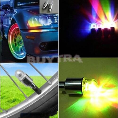Bicycle LED Light Tire Valve Cap Bicycle Flash Light Mountain Road Bike Cycling Tyre Wheel Lights LED Neon Lamp Cover Wheel