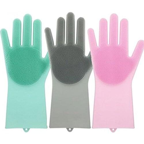Vip link Magic Silicone Cleaning Brush Scrubber Gloves