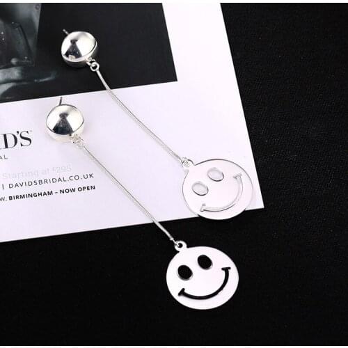 2018 Sale Real Insect Sterling Japanese Korean Version Of Simple Fashion Personality Funny Smile Long Female Earrings Wholesale
