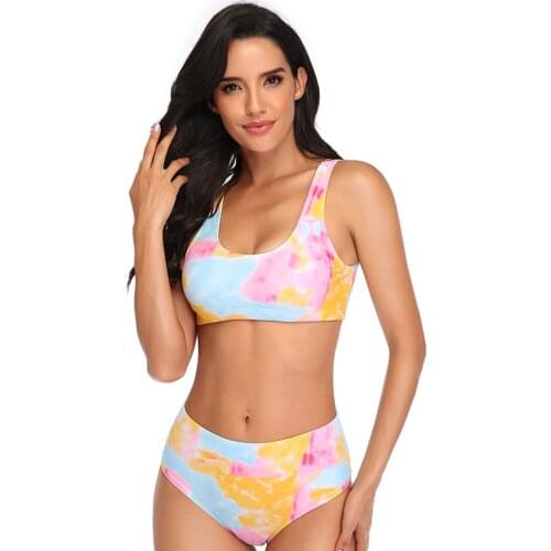 Printed Halter Bikini Women 2021 Female Swimsuit Two Pieces Bikini Set High Cut Bathing Suits Beach Wear Swim Lady