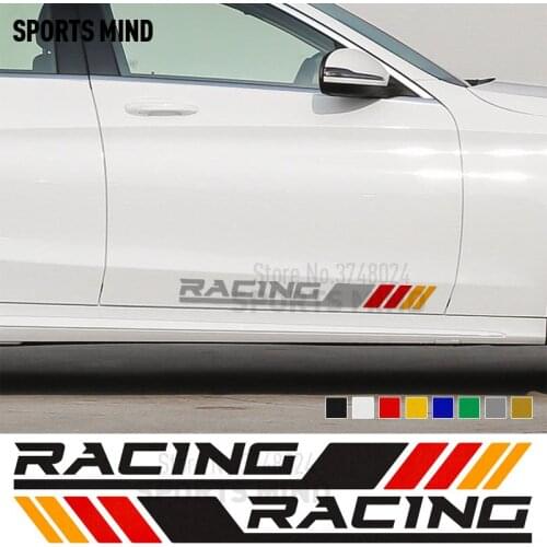 1 Pair Racing Door Car Sticker Decal For Mercedes Benz AMG W124 W204 W117 W176 W205 W210 W202 W211 C63 A45 CLA45 Car Accessories