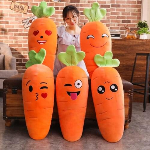 1PC 45/70/90cm Cartoon Smile Carrot Plush toy Cute Simulation Vegetable Carrot Pillow Dolls Stuffed Soft Toys for Children Gift