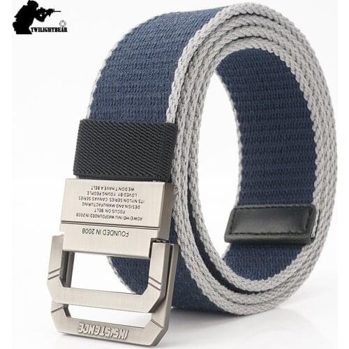 New Brand 3.8cm Canvas Belt Men Women Alloy Buckle 125cm Casual Canvas Belt High Quality Knitting Belt AJ201