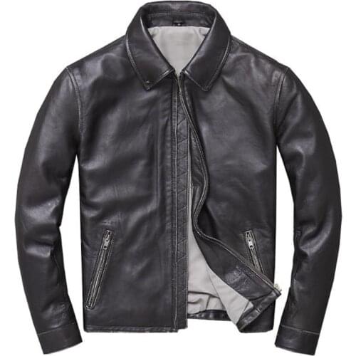 2020 European Slim Real Cowleather Jacket Coat Oversized 4XL Big and Tall Mans Genuine Leather Jackets Motorcycle Clothing A924