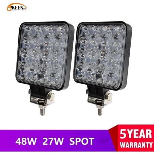 OKEEN 4inch 10cm 18W 27W 48W Offroad Car 4WD Truck Tractor Boat Trailer 4x4 SUV ATV 12V Spot Flood LED Light Bar LED Work Light