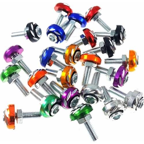 Universal 4pcs Thread License Plate Frame Bolts Screws For Car Truck red License plate screws