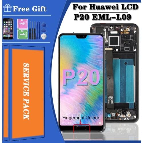 5.8" Original for Huawei P20 LCD Display EML-AL00 Touch Screen Digitizer Assembly With Frame Replacement P 20 LCD EML-AL00 LCD