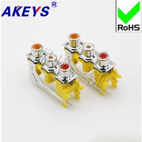 5 pcs AV3-8.4-13 Ferrous AV Core Socket Audio Socket RCA Lotus Block 5-foot Three-hole PCB Welding
