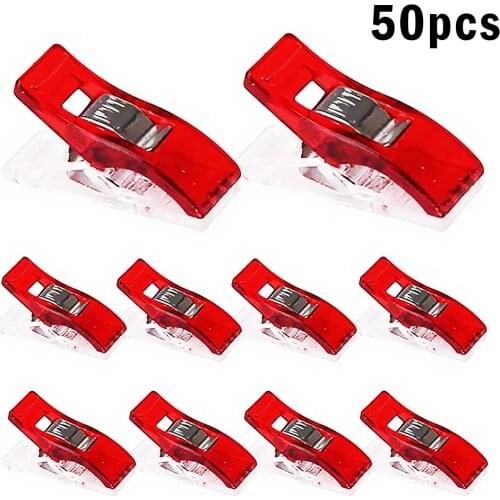 50PCS Sewing Clips Plastic Clamps Quilting Crafting Crocheting Knitting Safety Clips Assorted Colors Binding Clips Paper