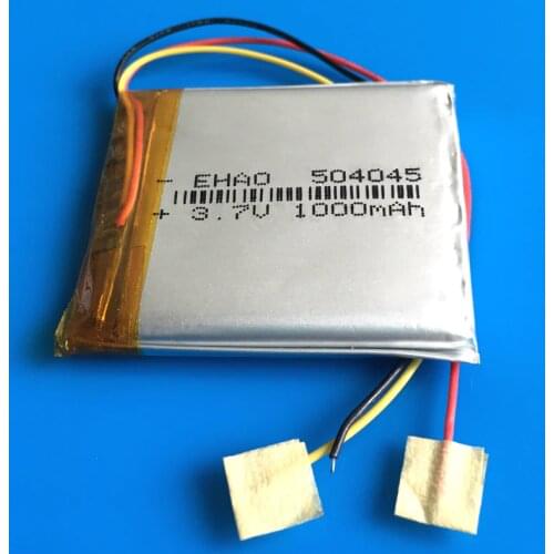 504045 3.7V 1000mAh lithium polymer rechargeable Lipo battery replace for mp4 bluetooth GPS wired microphone watches Speaker