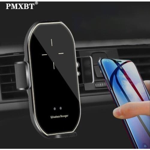 Wireless Car Charger 10W Fast Charging for iPhone 11 Pro Automatic Mount Infrared Sensor chargeur induction Phone Holder in car