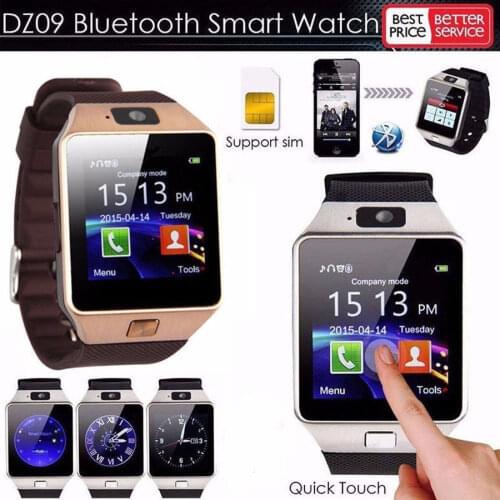 Bluetooth Smart Phone Watch Latest DZ09 Bluetooth Smart Watch Camera SIM Slot For HTC Samsung/Android Phone