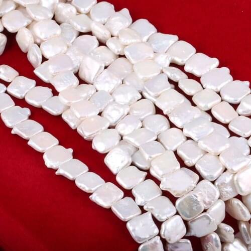 Natural Freshwater Pearls Beads Square Punch Loose Beads for Jewelry Making DIY Women Necklace Bracelet 13x15mm