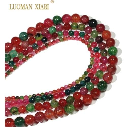 Factory Price Mix Color Agat Natural Stone Round Beads For Jewelry Making DIY Bracelet Necklace Material 4/6/8/10/12 mm