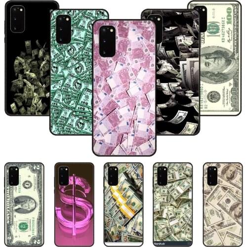 Phone Case For SamSung Galaxy S Note 10 20 7 6 9 8 Plus Edge E Ultra Lite Black Cover Prime Art Back Tpu Coque USD Dollar Money