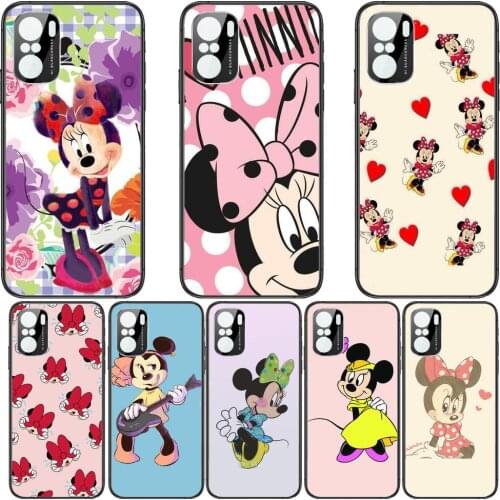 Case Mickey Minnie Mouse Phone Case For xiaomi redmi POCO F1 F2 F3 X3 Pro M3 9C 10T Lite NFC Anime Black Cover Silicone Back Pre