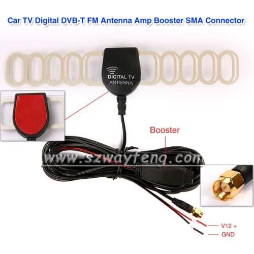 Digital TV Active Antenna Mobile Car Digital DVB-T ISDB-T Aerial with a Amplifier Booster+Free shipping Factory selling