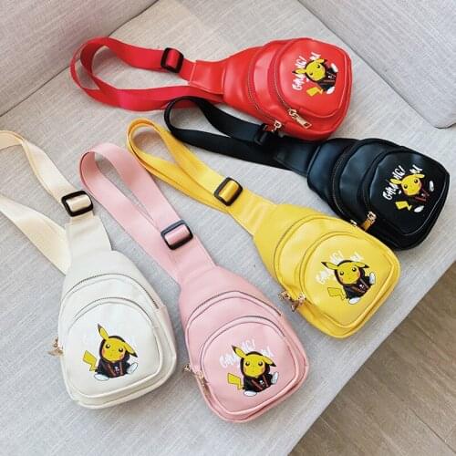 Pokemon Anime Childrens Shoulder Bags PU Leather Waterproof Pikachu Cartoon Figure Messenger Bag Girl Kawaii Fashion Coin Purse