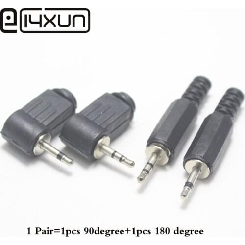 EClyxun 2pair 2.5/3.5mm 2pole 3pole Audio Mono Stereo Male jack Plug Right Angle Plugs for Phone Headset