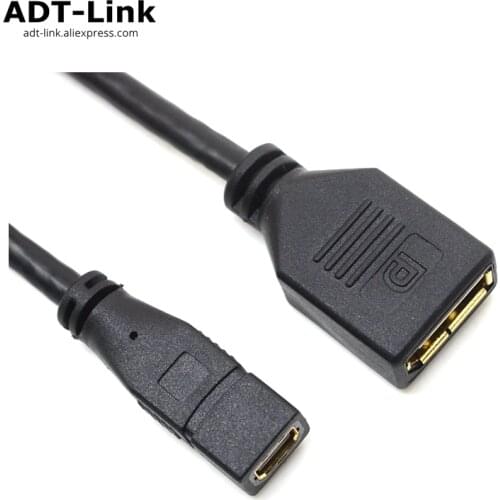 Mini Display Port Female to Female Cable mini DP DisplayPort Thunderbolt Extension Cable extender Cord 2K 4K@60Hz 1Feet 30cm