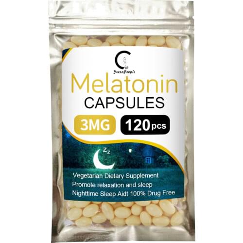 GPGP Greenpeople 3Mg Melatonin Capsules Help Improve Sleep Nighttime Sleep Relieve Stress People With Insomnia Melatonin Product