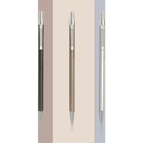1pc 0.5mm 0.7mm Simple Metal Texture Mechanical Pencil Drafting Pencil Plastic Material Office Supplies