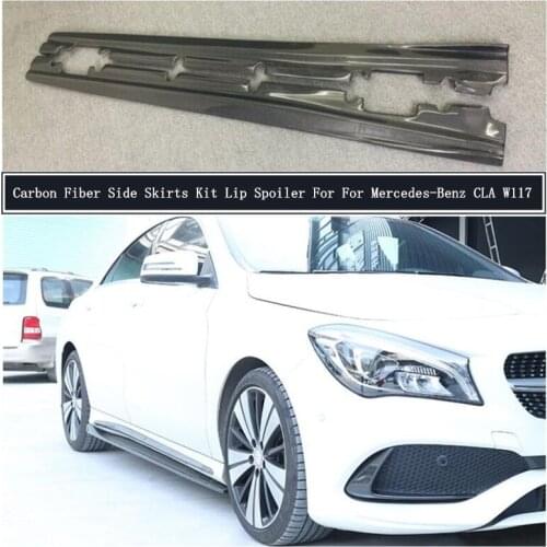 Carbon Fiber Side Body Skirts Kit Lip Trim Spoiler For Mercedes-Benz CLA W117 180 200 220 260 CLA43 2014-2020 Car Accessories