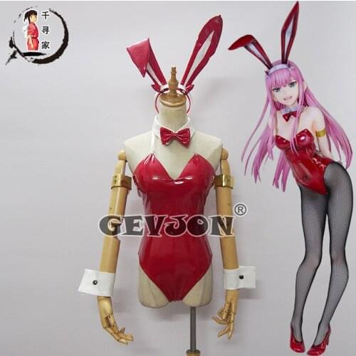 Anime DARLING In The FRANXX 02 Cosplay Costumes Sexy Red Bunny Girl Jumpsuit Full Set Role Play Clothing High-End Custom-Make