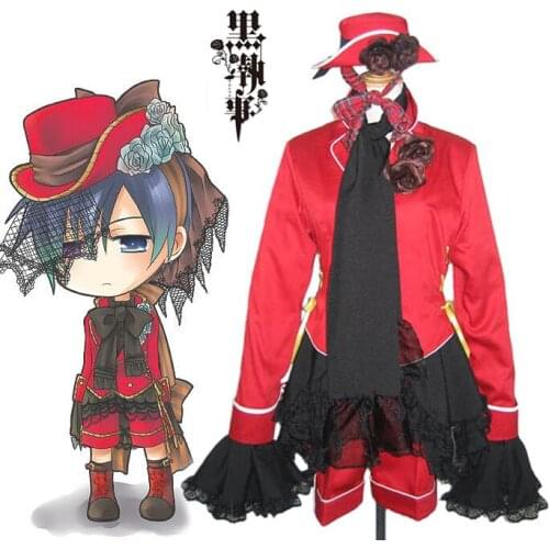 Black Butler Ciel Phantomhive Red Boy Lolita Cosplay Costume