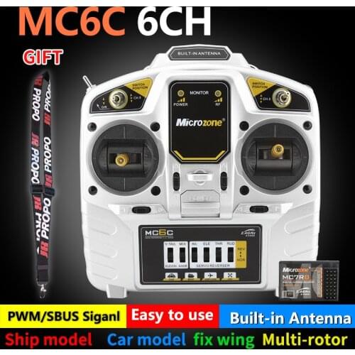 MicroZone MC6C 2.4G 6CH controller transmitter receiver radio system for SU27 RC airplane drone multirotor helicopter car boat