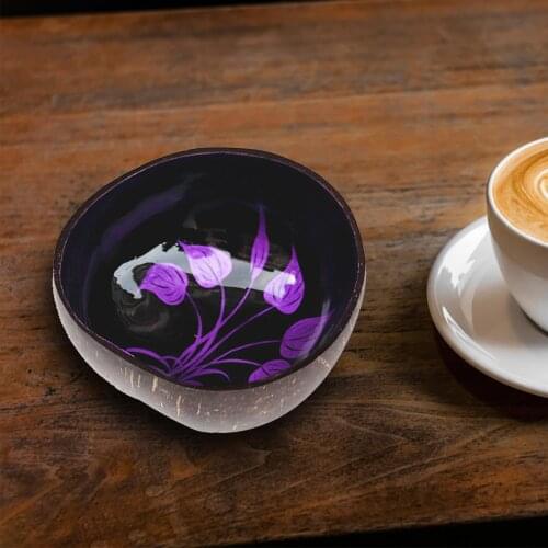 Coconut Shell Bowl Candy Sald Rice Food Tray Key Holder Storage Container Decor Dessert Fruit Salad Mixing Bowl Craft Decoration