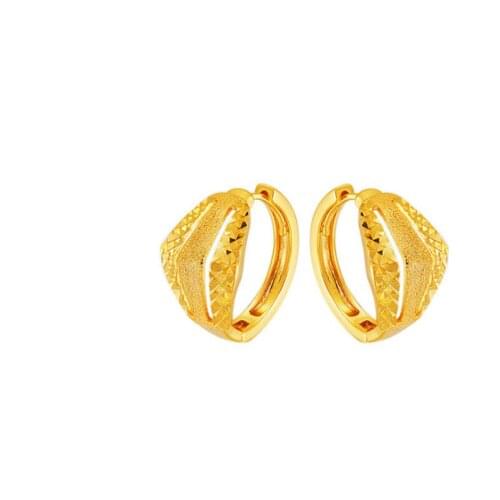 Wholesale Fashion Yellow Gold Color Flower Earrings For Wedding Simple Retro Jewelry Kolczyki Damskie Engagement Earrings Female