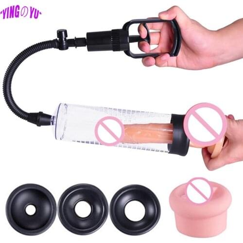Enlarge Penis Pump Penile Enlargement Extender Vacuum Pump Adult Sex Toys for Men Male Masturbator Dick Enhancer Massager Ring