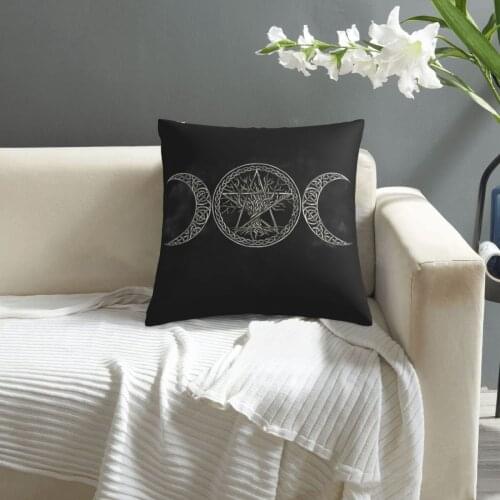 Triple Moon With Pentagram And Tree Of Life pillowcase printed cushion cover sofa waist pillow pillow cover