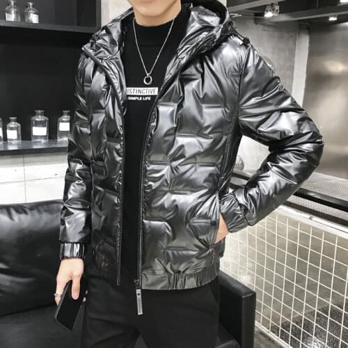 2020 Winter Fashion New Jacket Mens Bright Face Personalized Hood Fashion Trend Warm Jackets Large Size Hot